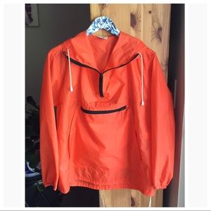 Vintage Orange Nylon Rain Jacket/Windbreaker, S